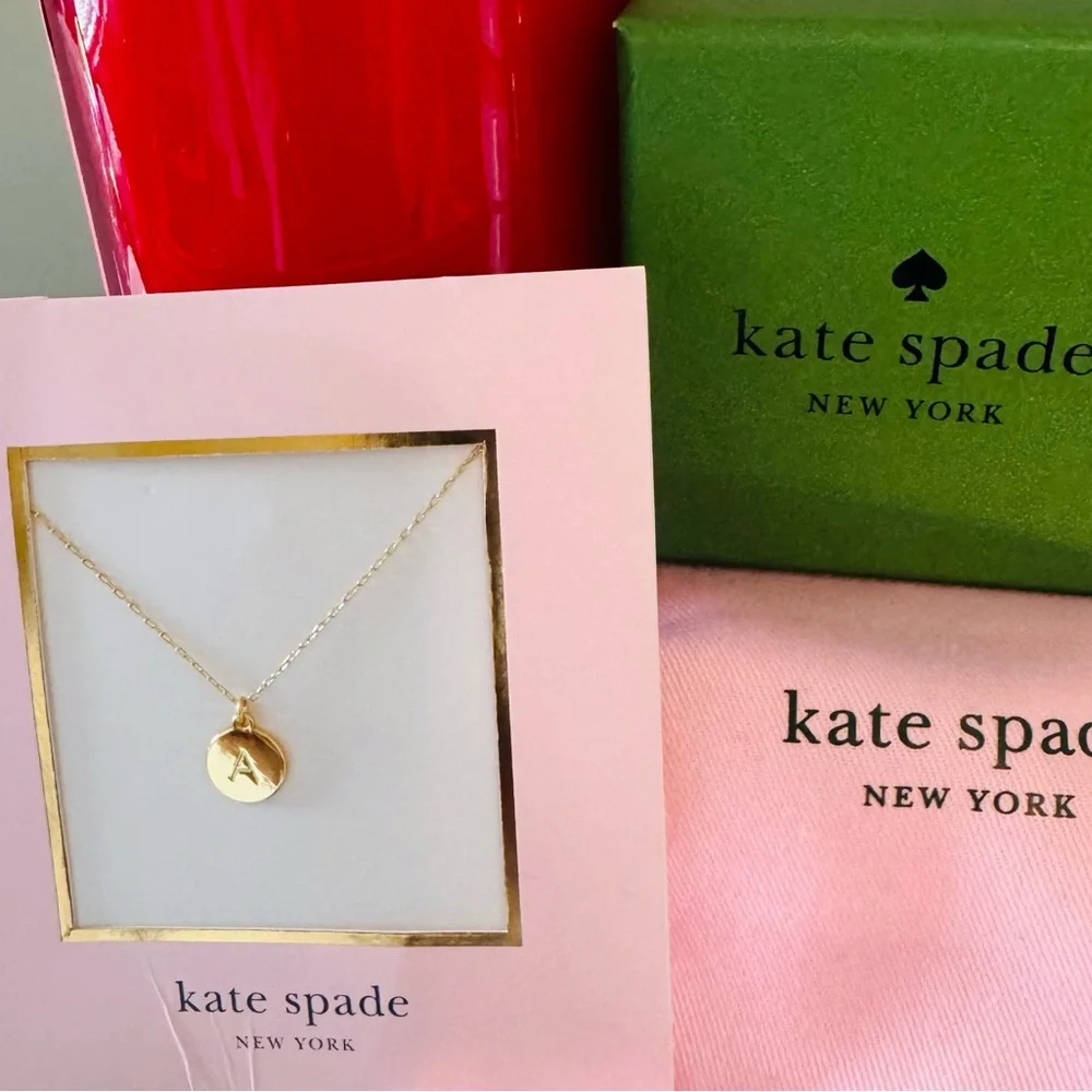 kate spade gold initial pendant necklace